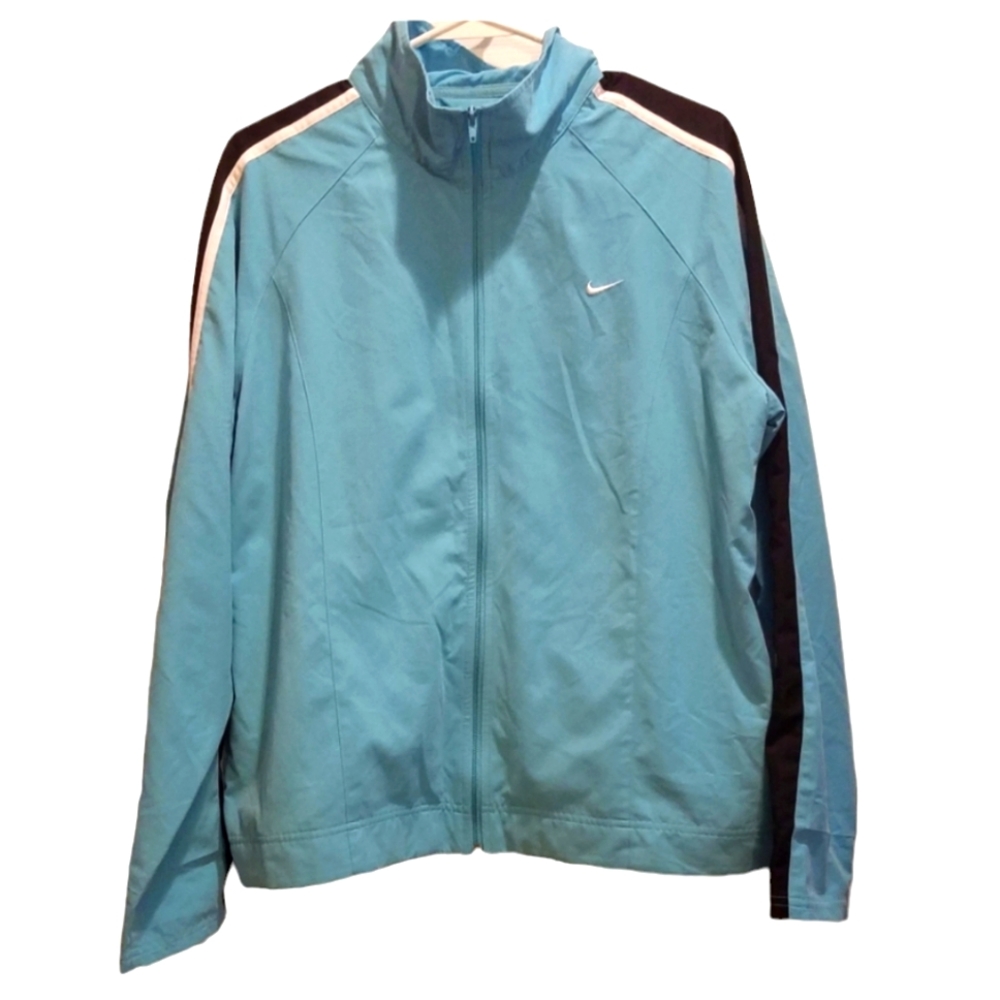 NIKE womens size large blue zip up windbreaker
